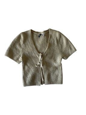 H&M Cream Ribbed Knit Sweater
